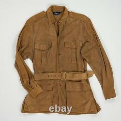 Vintage Polo Ralph Lauren (M) Clay Color Suede Leather Safari Jacket