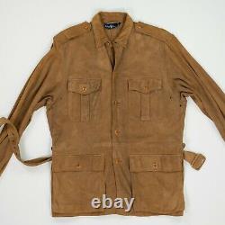 Vintage Polo Ralph Lauren (M) Clay Color Suede Leather Safari Jacket