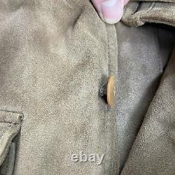 Vintage Polo Ralph Lauren (M) Clay Color Suede Leather Safari Jacket