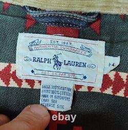 Vintage Polo Ralph Lauren (M) Denim Aztec Beacon Southwest Lined Chore Coat