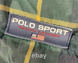 Vintage Polo Ralph Lauren M Down Plaid Snow Hi Tech RRL Bomber Puffer Jacket