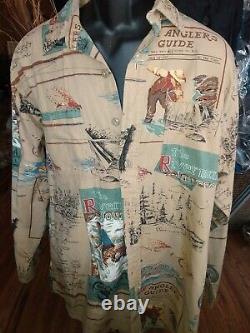 Vintage Polo Ralph Lauren (M) Fly Fishing Sportsman Angler Button Front Shirt