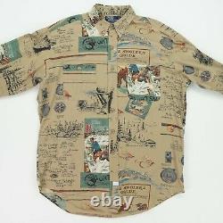 Vintage Polo Ralph Lauren (M) Fly Fishing Sportsman Angler Button Front Shirt