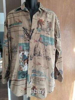Vintage Polo Ralph Lauren (M) Fly Fishing Sportsman Angler Button Front Shirt