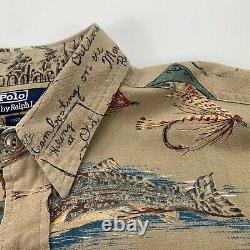 Vintage Polo Ralph Lauren (M) Fly Fishing Sportsman Angler Button Front Shirt