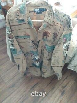 Vintage Polo Ralph Lauren (M) Fly Fishing Sportsman Angler Button Front Shirt