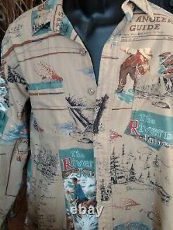 Vintage Polo Ralph Lauren (M) Fly Fishing Sportsman Angler Button Front Shirt