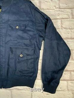 Vintage Polo Ralph Lauren M/L Linen Tactical Military RRL Shawl Bomber Jacket