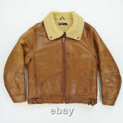 Vintage Polo Ralph Lauren (M) Leather Shearling Lined Bomber Flight Jacket