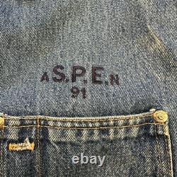 Vintage Polo Ralph Lauren Made In USA Denim Jacket Size Large Aspen 91