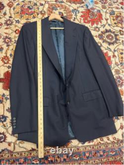 Vintage Polo Ralph Lauren Made in USA Navy Blue Two Button Suit Jacket Blazer