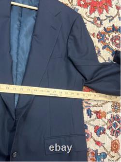 Vintage Polo Ralph Lauren Made in USA Navy Blue Two Button Suit Jacket Blazer