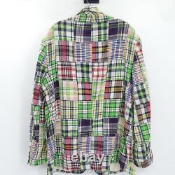 Vintage Polo Ralph Lauren Madras Patchwork Blazer Men's Size L Cotton Plaid