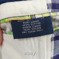 Vintage Polo Ralph Lauren Madras Patchwork Blazer Men's Size L Cotton Plaid