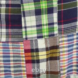 Vintage Polo Ralph Lauren Madras Patchwork Blazer Men's Size L Cotton Plaid