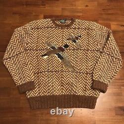 Vintage Polo Ralph Lauren Mallard Duck Sweater 100% Wool Men's Large