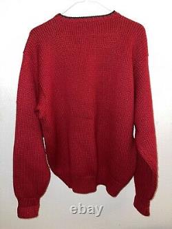 Vintage Polo Ralph Lauren Men 100% Wool Big P Logo Sweater Size Large Pullover