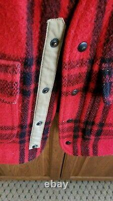 Vintage Polo Ralph Lauren Men XL Hunting Red Buffalo Plaid Leather Wool Vest