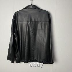 Vintage Polo Ralph Lauren Men's 100% Genuine Black Leather Jacket Size Medium