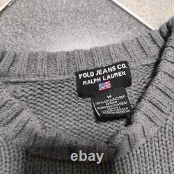 Vintage Polo Ralph Lauren Men's American Flag Knit Sweater Size m y2k