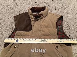 Vintage Polo Ralph Lauren Men's Down & Leather Flannel Lined Sportsman Vest XL