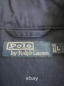 Vintage Polo Ralph Lauren Men's L Blue Fireman Jacket Coat Metal Clasps