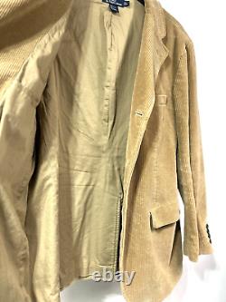 Vintage Polo Ralph Lauren Men's L Tan Wide Wale Corduroy Three Button Blazer