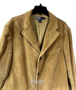 Vintage Polo Ralph Lauren Men's L Tan Wide Wale Corduroy Three Button Blazer