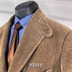Vintage Polo Ralph Lauren Men's L Tan Wide Wale Corduroy Three Button Blazer