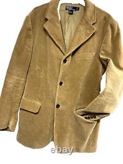 Vintage Polo Ralph Lauren Men's L Tan Wide Wale Corduroy Three Button Blazer