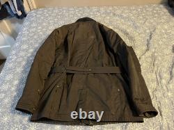 Vintage Polo Ralph Lauren Men's Large Parka Jacket Belted Waist Black Lamb Fur