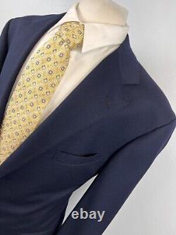 Vintage Polo Ralph Lauren Men's Navy Gold Button Stitch Lapel Sport Coat Sz 42 R