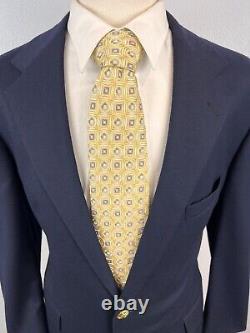 Vintage Polo Ralph Lauren Men's Navy Gold Button Stitch Lapel Sport Coat Sz 42 R