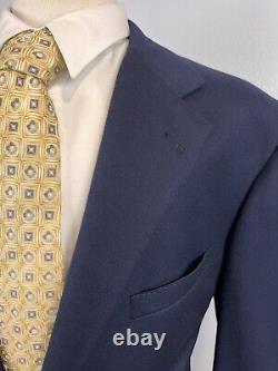Vintage Polo Ralph Lauren Men's Navy Gold Button Stitch Lapel Sport Coat Sz 42 R