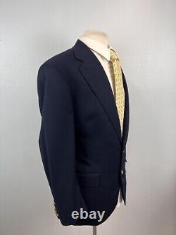 Vintage Polo Ralph Lauren Men's Navy Gold Button Stitch Lapel Sport Coat Sz 42 R