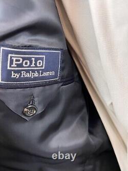 Vintage Polo Ralph Lauren Men's Navy Gold Button Stitch Lapel Sport Coat Sz 42 R