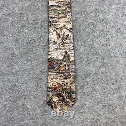 Vintage Polo Ralph Lauren Men's Silk Tie Cowboy Theme Neck Tie Horses USA Made