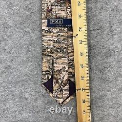 Vintage Polo Ralph Lauren Men's Silk Tie Cowboy Theme Neck Tie Horses USA Made