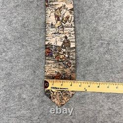 Vintage Polo Ralph Lauren Men's Silk Tie Cowboy Theme Neck Tie Horses USA Made
