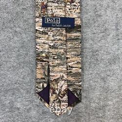 Vintage Polo Ralph Lauren Men's Silk Tie Cowboy Theme Neck Tie Horses USA Made