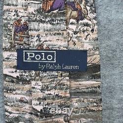 Vintage Polo Ralph Lauren Men's Silk Tie Cowboy Theme Neck Tie Horses USA Made