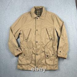 Vintage Polo Ralph Lauren Men's Size Medium Hunting Jacket Leather Accents Khaki
