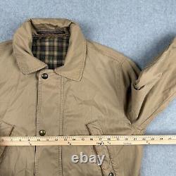 Vintage Polo Ralph Lauren Men's Size Medium Hunting Jacket Leather Accents Khaki