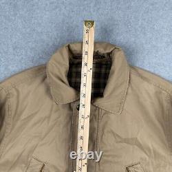 Vintage Polo Ralph Lauren Men's Size Medium Hunting Jacket Leather Accents Khaki
