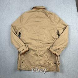 Vintage Polo Ralph Lauren Men's Size Medium Hunting Jacket Leather Accents Khaki