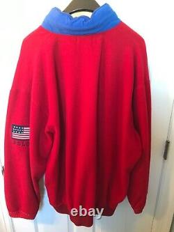 Vintage Polo Ralph Lauren Men's Superman Red USA Polo Fleece Size Large