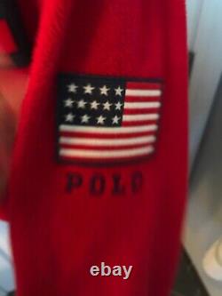 Vintage Polo Ralph Lauren Men's Superman Red USA Polo Fleece Size Large