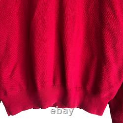 Vintage Polo Ralph Lauren Men's Sweater Size XL Red 1/4 Zip Pullover 100% Cotton