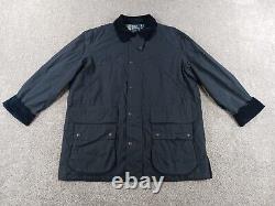 Vintage Polo Ralph Lauren Men's XL Oil Cloth Hunting Jacket Flannel Lined Blue