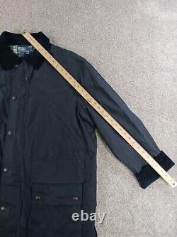 Vintage Polo Ralph Lauren Men's XL Oil Cloth Hunting Jacket Flannel Lined Blue